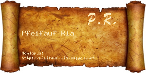 Pfeifauf Ria névjegykártya